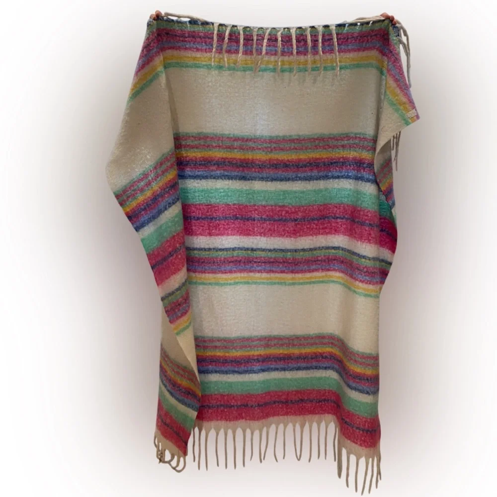 Free People Skye Stripe Fringe Throw Blanket 50x60